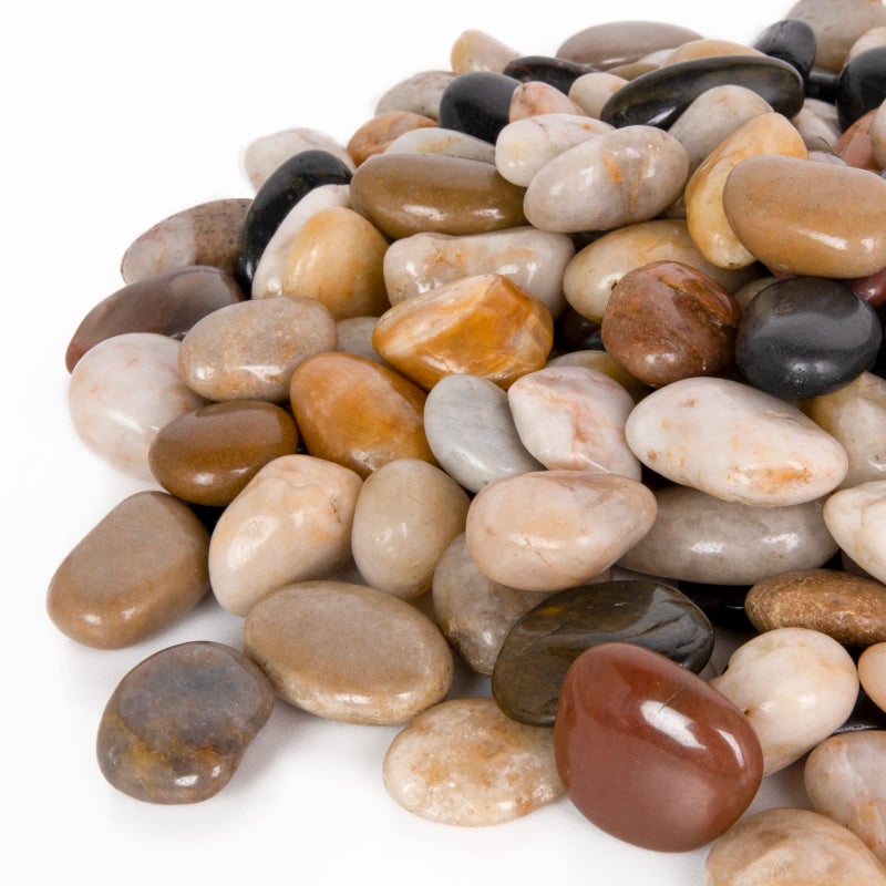 GASPRO 8lb Natural River Rocks, Decorative Rocks for Planters, Pots Indoor, Landscaping in Garden, Vases, Aquarium, Polished River Stones, 1-1 3/4 Inch - Image 1